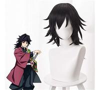 Demon Slayer Kimetsu No Yaiba Tomioka Giyuu Cosplay perruque queue de cheval noire Cosplay Costume hommes femmes cheveux synthétiques Anime perruques
