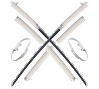 Demon Slayer Lot 2 Katanas en Bois Inosuke Hashibira Epee Kimetsu No Yaiba Sabre Inosuke Katana + Ceinturon Blanc Porte Epee Ceinture Décoration
