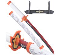 Demon Slayer Mini Katana Kyojuro Rengoku Epee en Bois Kimetsu no Yaiba Sabre - 45cm Décoration