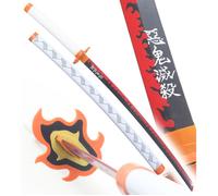Demon Slayer Replique en Bois Kyojuro Rengoku Lame en Bois Kimetsu No Yaiba Cosplay Decoration