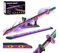 Demon Slayer Sword - Bloc de Construction pour épée de Kokushibo de 39 Pouces avec Fourreau et Support, kit de Construction d'épée d'anime pour Cosplay Fait à la Main à Collectionner