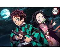 Demon Slayer Tanjiro & Nezuko Poster manga 91,5 x 61 cm + 2 barres en bois 92 cm