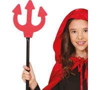 Démon Trident Fourchette mythologique Accessoire d'Halloween Costume Décoration Fantaisie Trident Pouvoirs rouges Symbole magique Créature mystique, couleur : rouge