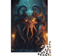 Demonic Squid Puzzle 1000 Pièces pour Adultes, Puzzle Rectangulaire Créatif en Papier, Amis et Famille, 1000 Pièces (38x26cm)