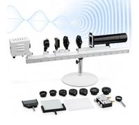 Démonstrateur D'optique (interférences, Diffraction, Polarisation) - Kit De Laboratoire De Physique avec Banc Optique De 80 Cm, Source Lumineuse, Fente Double, Réseau De Diffraction Et Éléments