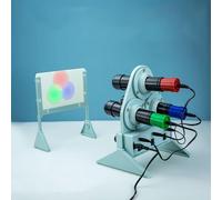 Démonstrateur d'optique RVB réglable à trois couleurs primaires, kit de source de lumière LED rouge vert bleu focalisable for expériences de physique de mélange et de synthèse additive
