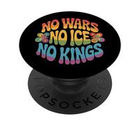 Démonstration de Protestation No Wars No Ice No Kings Retro Hippy PopSockets PopGrip Adhésif