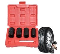 Démonte-Écrous De Roue,Kit d'Extraction de Boulons Robustes 5 Pièces | Jeu d'Extracteur de Vis Endommagées - pour l'Enlèvement des Écrous et Boulons de Fusée et d'Essieu