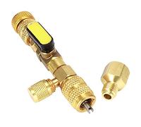 Demonte Obus Valve, Outil de Retrait de Valve Schrader,avec Connecteur, Obus Climatition Vanne De Régulation De Réfrigérant Noyau de Valve en Laiton doré pour AC Schrader