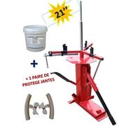 Démonte Pneu universel jusqu'à 21"" Manuel Auto Moto + 1 Paire de Protection Jante + Graisse Pneu 1kg