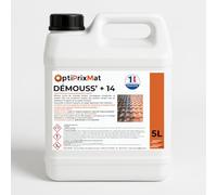 DEMOUSS’+14 - Traitement Anti-mousse Ultra Concentré (5 Litres) - 5Litres = entre 300 et 375m² traités curatif - A diluer a 1 pour 14 soit 75 litres de pret a l'emploi - Nettoyant toiture