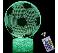 Demoyaya Football Night Light, 16 changement de couleur tactile télécommande 3D Rugby Light, lampe de table décorative, cadeau pour les garçons et les enfants amateurs de sport