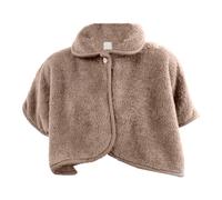 Demsyeq Châle chaud à épaules pour femmes, châle à épaules courtes, col cape et épaules chaudes, couverture pelucheuse pour femme, poncho portable pour usage intérieur, Cape châle-fourrure marron,