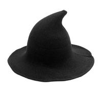 Demsyeq Chapeau de sorcière tricoté pour femme - Chapeau de sorcière pointu - Accessoire léger pour homme et adulte - Pour fête, photographie, bal masqué, festival, scène