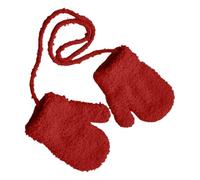 Demsyeq Gants d'hiver - Moufles chaudes en peluche, accessoires de protection contre la perte par temps froid pour garçons et filles de 1 à 3 ans, Rouge, Refer to description