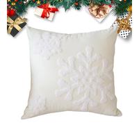 Demsyeq Housses de coussin de Noël 45,7 x 45,7 - 45,7 x 45,7 cm - Décoration de maison de vacances - Flocon de neige de Noël - Pour chambre à coucher, salon, canapé, lit, bureau, appartement, fête