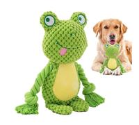 Demsyeq Jouet couineur pour Petit Chien, en Corde de Dessin animé pour Chiot - Renard à mâcher Amusant pour Animal Domestique, éléphant, Grenouille, Jouet interactif à mâcher pour Chien