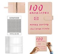 Demsyeq Livre de défis d'épargne de 100 enveloppes,Livre de défis d'épargne - Classeur économique avec 100 enveloppes,Jeu stimulant familial pour planifier des économies d'argent pour les étudiants et