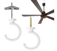 Demsyeq Lot de 2 crochets de plafond - Support de lumière de patio festif - Crochets de plafond pour appartement, salle de bain, placard, entrepôt, atelier, serre, garage, salle de classe