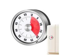 Demsyeq Minuteurs pour la cuisine - Minuteur mécanique pour cuisine | Outil de compte à rebours en acier inoxydable de 0 à 60 minutes pour la préparation des repas, les étudiants, les enseignants, les