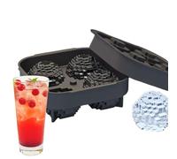 Demsyeq Moule à glaçons en silicone souple facile à démouler en 4 formes de golf - Grand moule rond pour cocktails, tequila, jus, fruits, gelée, chocolat, vanille, sauce, pudding