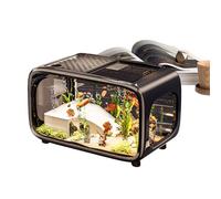 Demsyeq Petit aquarium | Aquarium paysager aquarium - Habitat acrylique transparent avec animaux aquatiques crevettes escargots Betta paysage aquatique plantation habitat vivant