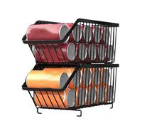 Demsyeq Supports de canettes pour garde-manger - Organiseur de conserves | 2 distributeurs empilables en fer, support robuste pour armoire de cuisine, étagère, comptoir