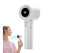 Demsyeq Ventilateur à main rechargeable, portable, chargement USB, ventilateur turbo personnel pour le camping - Refroidisseur d'air à affichage numérique, fournitures par temps chaud pour les voyages