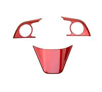 DEMULAX 1 Ensemble de Garniture de Cadre de Bouton de Volant intérieur, for Toyota, Camry 2018 2019 2020, Accessoires de décoration de Voiture Rouge Autocollant pour Volant