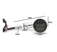 DEMULAX 1 paire de clignotants chromés noirs 10mm, clignotant, for Harley, Cruiser Chopper, indicateur lumineux, fumée ambre Témoin lumineux pour moto(Chrome - smoke lens)