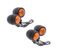 DEMULAX 2 pièces, for MINI, voyant de moto, clignotants, clignotant 12V, Cafe Racer, Dirt Bike PCX 125 LTZ400 FZ6 Z800 MT07 Témoin lumineux pour moto(4pcs Black)