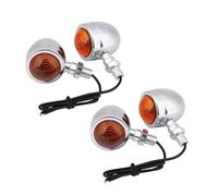 DEMULAX 2 pièces, for MINI, voyant de moto, clignotants, clignotant 12V, Cafe Racer, Dirt Bike PCX 125 LTZ400 FZ6 Z800 MT07 Témoin lumineux pour moto(4pcs Chrome)