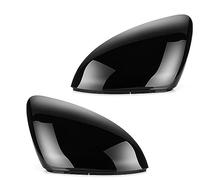 DEMULAX 2 pièces, for VW, for Golf, MK7 7.5 GTI 7R Coques de rétroviseur Coque aspect carbone Noir brillant Couverture chromée mate Accessoire de couverture de rétroviseur noir brill(Bright Black)