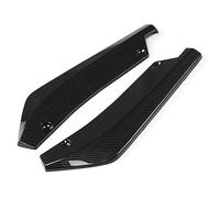 DEMULAX 2 pièces universel en Fiber de carbone/noir voiture pare-chocs arrière lèvre diffuseur séparateur Canard becquet protecteur, for Benz, for BMW, for Ford Aileron de toit arrière(Carbon Fiber Lo
