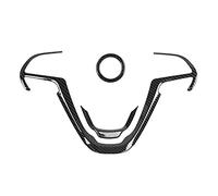 DEMULAX 3 pièces housse de garniture de volant, for Jeep, Grand Cherokee 2011-2020, for Jeep, Cherokee 2014-2020, accessoires de décoration de voiture en Fiber de carbone Autocollant pour volant de vo