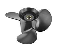 DEMULAX 9,9 x 10, for Tohatsu, for Nissan, 25 CV, 28 CV, 30 CV, vis Hors-Bord, 9,9 x 10, hélice en Alliage d'aluminium for Moteur de Bateau, 3 pales, 10 cannelures Remplacement d'hélice de Bateau