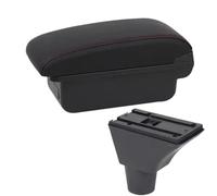 DEMULAX Accoudoir central for citroën C3 C4, boîte de rangement centrale, porte-gobelet, accessoires de chargement USB, accessoires de voiture Accoudoir de voiture(BLACK A1 Red Line No Usb)