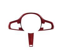 DEMULAX Autocollant décoratif de Couverture de Volant en Fibre de Carbone véritable de Style de Voiture, for BMW, M3 G30 G38 528 530 540Li X3 G01 X5 G08 2020 Autocollant pour Volant(Red Carbon Fiber)