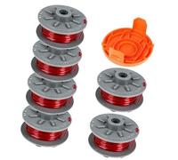 DEMULAX Bobine de fil for coupe-bordures Gardena 5364-20, 1,6 mm x 6,1 m, for coupe-bordures Gardena Turbo SmallCut 2401 avec housse, for 05328-20 (6 bobines + 1 housse) Bobine de tondeuse à gazon(BLA