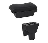 DEMULAX Boîte de rangement de Console centrale de boîte d'accoudoir de voiture avec accessoire de style de voiture intérieur USB, for Kia, for Picanto Accoudoir de voiture(BLACK C2 Black Line)