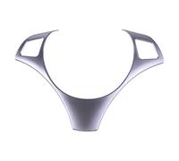 DEMULAX Cadre de Garniture de Couvercle de Bouton de Volant, for BMW, série 1 3 E82 E87 E90 E92 E93, Accessoires de décoration de Voiture ABS Argent Autocollant pour Volant