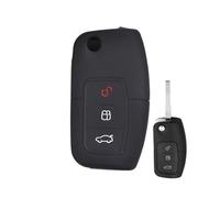 DEMULAX Coque de Protection en Silicone for clé Voiture à 3 Boutons, for Ford, for Fiesta, for Focus, for Mondeo, for Falcon, B-Max, C-Max, S-Max Eco Sport, Galaxy, Territory Étui pour clé de Voiture