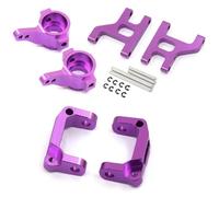 DEMULAX Ensemble de bras Suspension support moyeu C, tasse direction avant en métal, voiture sur chenilles 1/10 RC, for Tamiya, for CC01 CC-01 Lien de bras de suspension de voiture Rc(Purple)