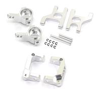DEMULAX Ensemble de bras Suspension support moyeu C, tasse direction avant en métal, voiture sur chenilles 1/10 RC, for Tamiya, for CC01 CC-01 Lien de bras de suspension de voiture Rc(Silver)