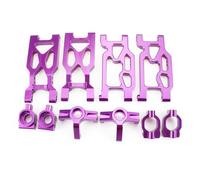 DEMULAX Ensemble de coupelles direction bras Suspension avant et arrière en alliage d'aluminium, 10 pièces, for Wltoys, for voiture RC 104001 1/10 Lien de bras de suspension de voiture Rc(Purple)