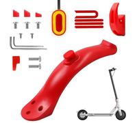 DEMULAX Ensembles de garde-boue en queue canard courte for Scooter électrique, for Xiaomi, arrière M365/Pro/1S avec Kits crochets avant feu Remplacement du garde-boue du scooter électrique(Red sets)