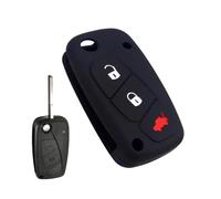 DEMULAX Étui de Protection en Silicone for clé Voiture à 3 Boutons, for Fiat, Panda Idea, Stilo, Punto, Ducato, Bravo 500, Doble, Grande, Minibus Étui pour clé de Voiture(Schwarz)