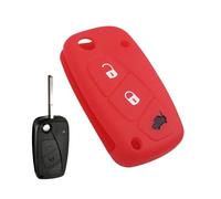 DEMULAX Étui de Protection en Silicone for clé Voiture à 3 Boutons, for Fiat, Panda Idea, Stilo, Punto, Ducato, Bravo 500, Doble, Grande, Minibus Étui pour clé de Voiture(Rot)