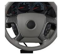 DEMULAX for Chevrolet, for Silverado, for Sierra 2007-2013, Rouge Noir Aspect Fibre de Carbone Voiture Volant Bouton Couverture Garniture Autocollant décoration Autocollant pour Volant(Schwarz)