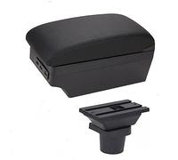DEMULAX For Kia, for Picanto Accoudoir Boîte Console Centrale Mallette De Rangement Accessoires De Modification Avec Porte-gobelet Port USB Accoudoir de voiture(BLACK C-black Black Line)
